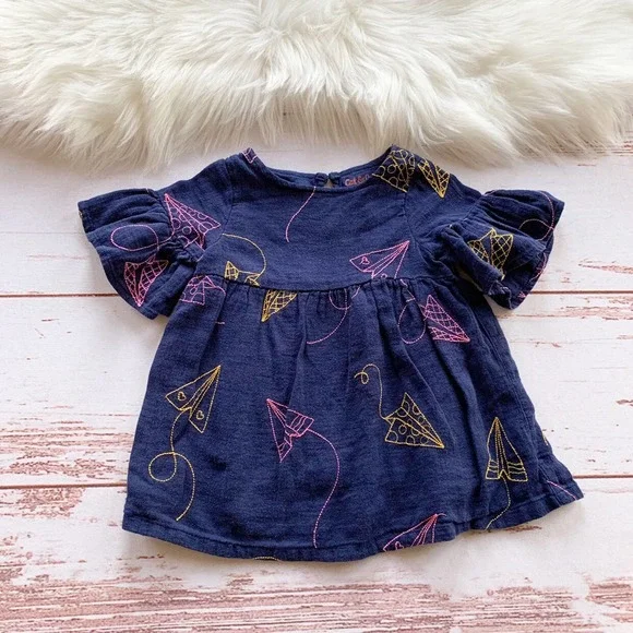 Cat & Jack Paper Airplanes Dress - Picture 1 of 5
